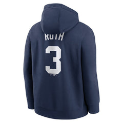 Babe Ruth New York Yankees Retired Player Name & Number Club Pullover Hoodie Navy | Nike