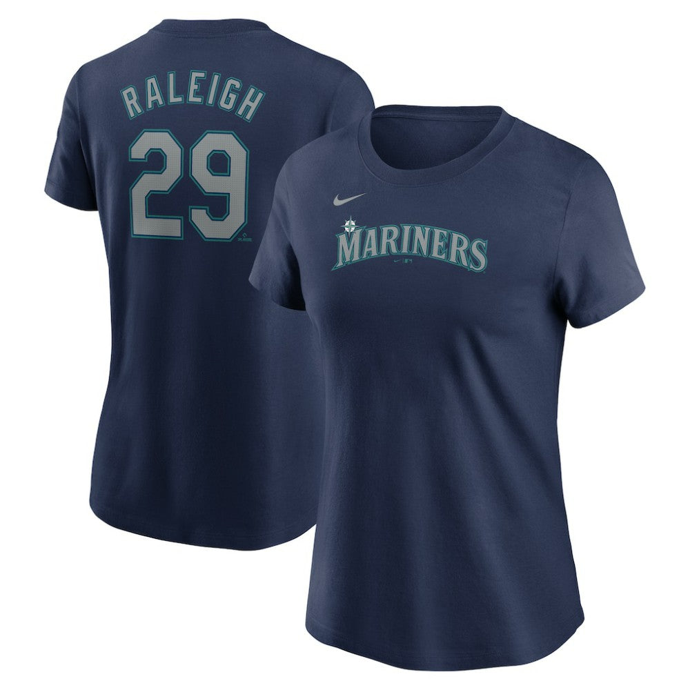 Cal Raleigh Seattle Mariners Women's Cooperstown Collection Fuse Name & Number T-Shirt Navy | Nike