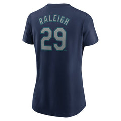 Cal Raleigh Seattle Mariners Women's Cooperstown Collection Fuse Name & Number T-Shirt Navy | Nike