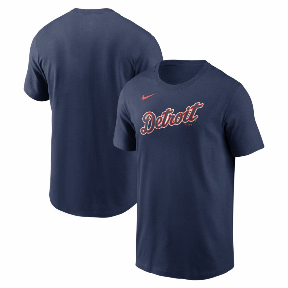 Detroit Tigers Alternate Wordmark T-Shirt Navy | Nike