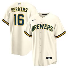 Blake Perkins Milwaukee Brewers Home Replica Jersey Cream | Nike