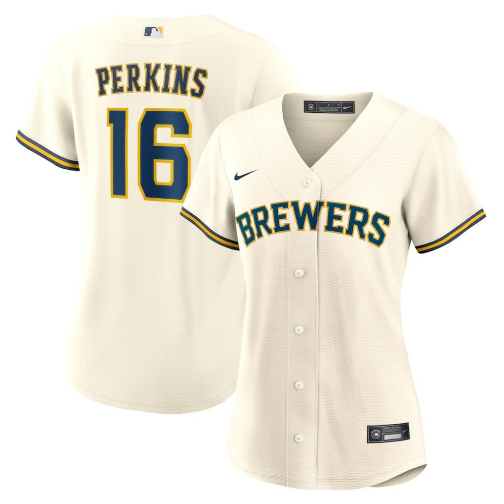 Blake Perkins Milwaukee Brewers Women's Home Replica Jersey Cream | Nike