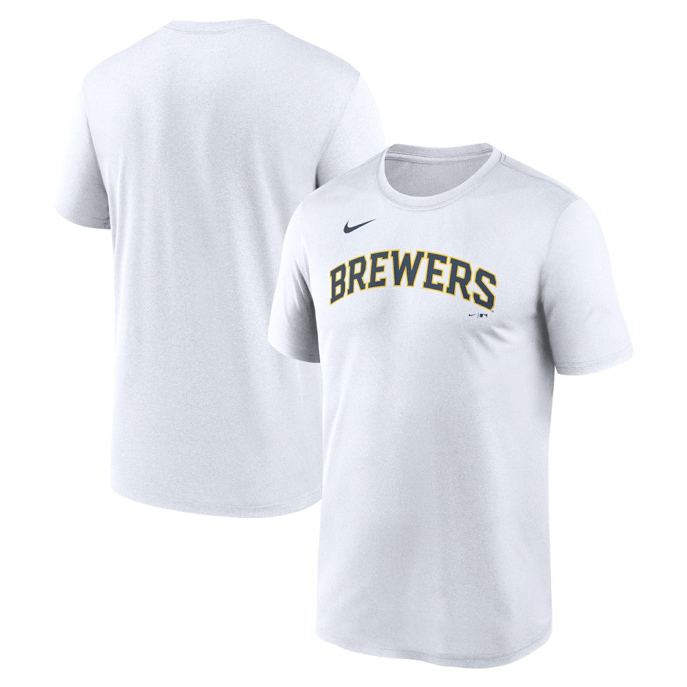 Milwaukee Brewers New Legend Wordmark Dri-FIT T-Shirt White | Nike