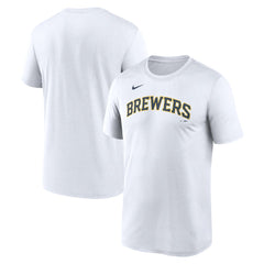 Milwaukee Brewers New Legend Wordmark Dri-FIT T-Shirt White | Nike