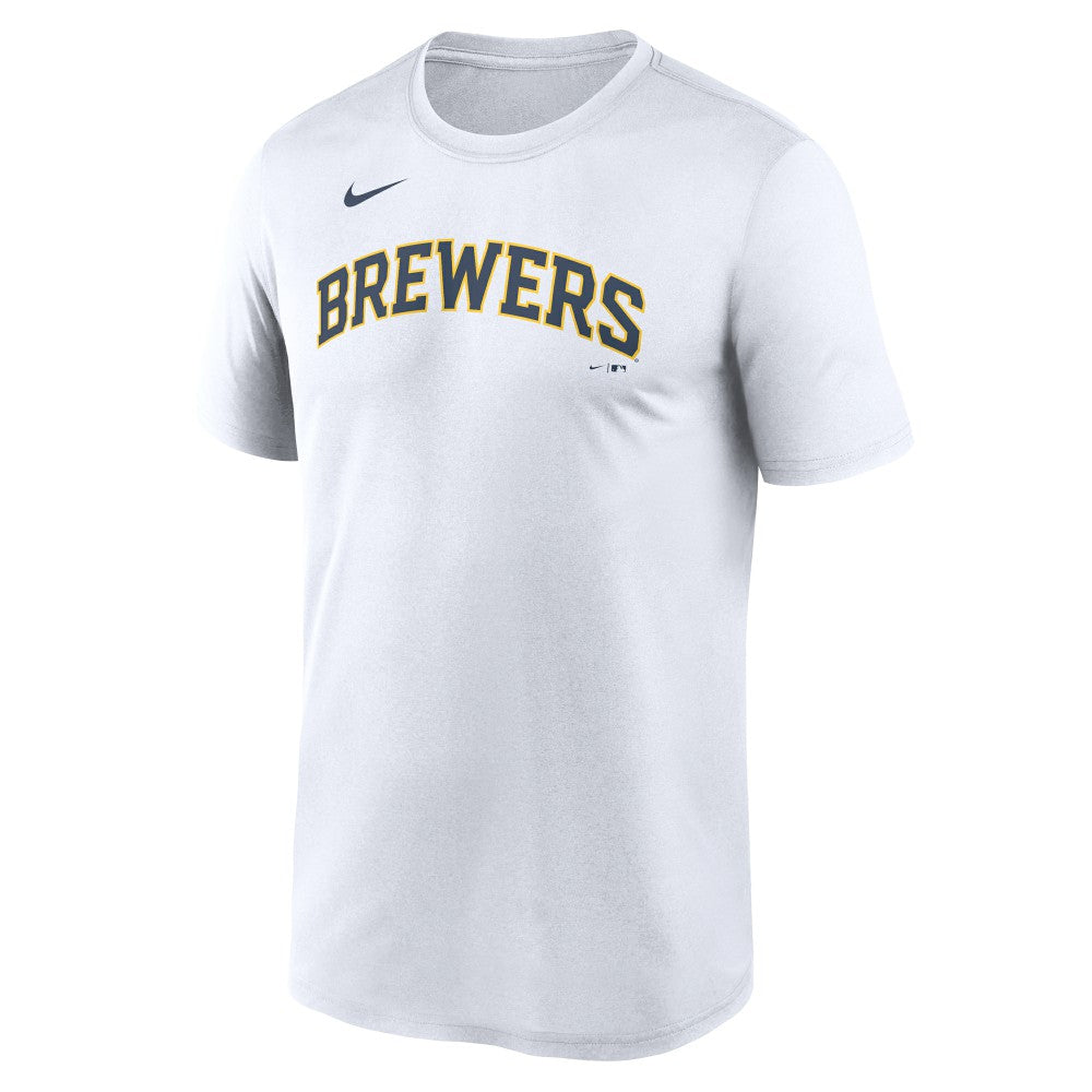 Milwaukee Brewers New Legend Wordmark Dri-FIT T-Shirt White | Nike