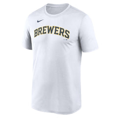 Milwaukee Brewers New Legend Wordmark Dri-FIT T-Shirt White | Nike