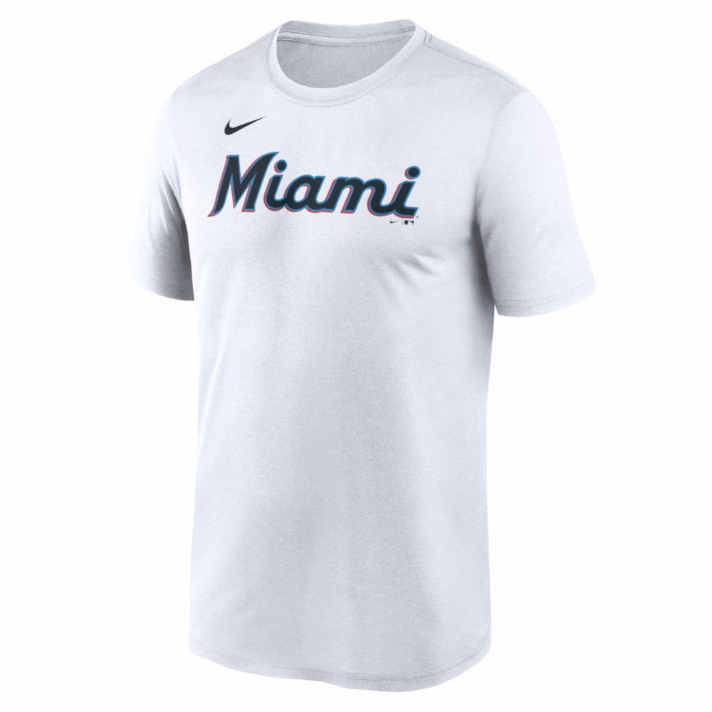Miami Marlins New Legend Wordmark Dri-FIT T-Shirt White | Nike