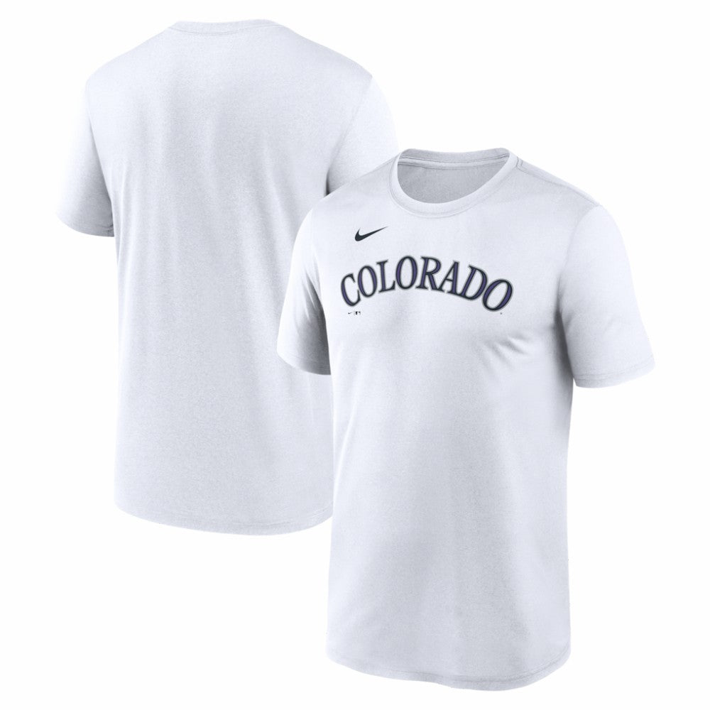 Colorado Rockies New Legend Wordmark Dri-FIT T-Shirt White | Nike