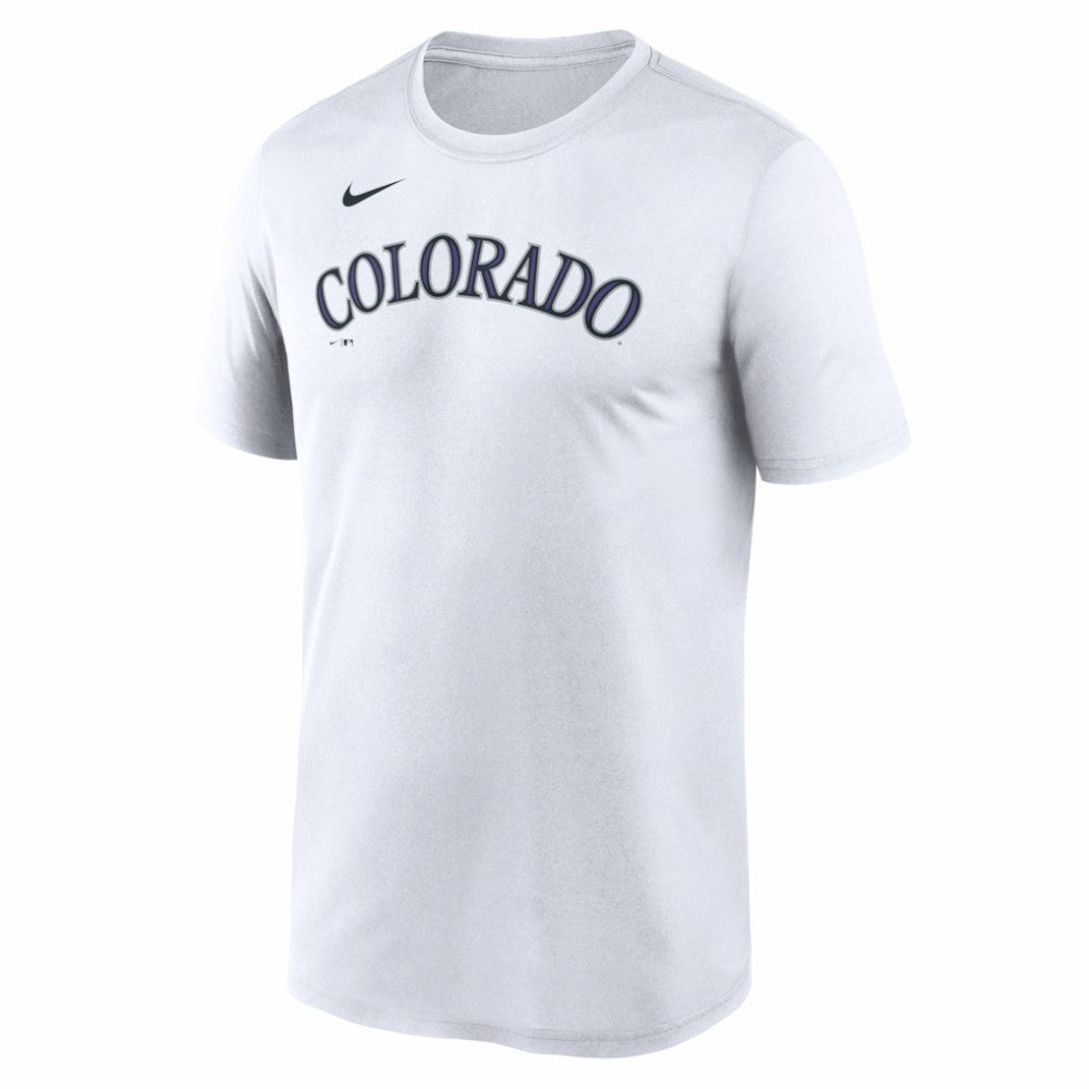 Colorado Rockies New Legend Wordmark Dri-FIT T-Shirt White | Nike