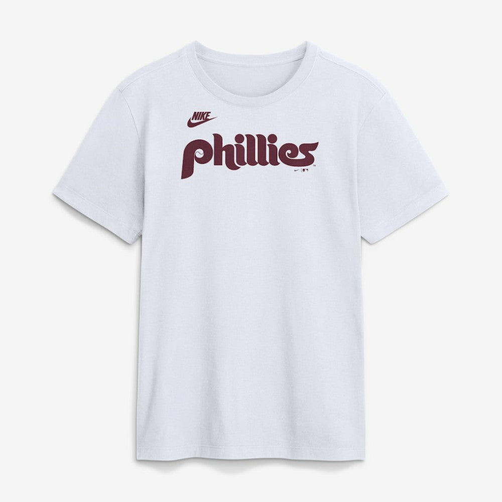 Philadelphia Phillies Cooperstown Collection Wordmark T-Shirt White | Nike