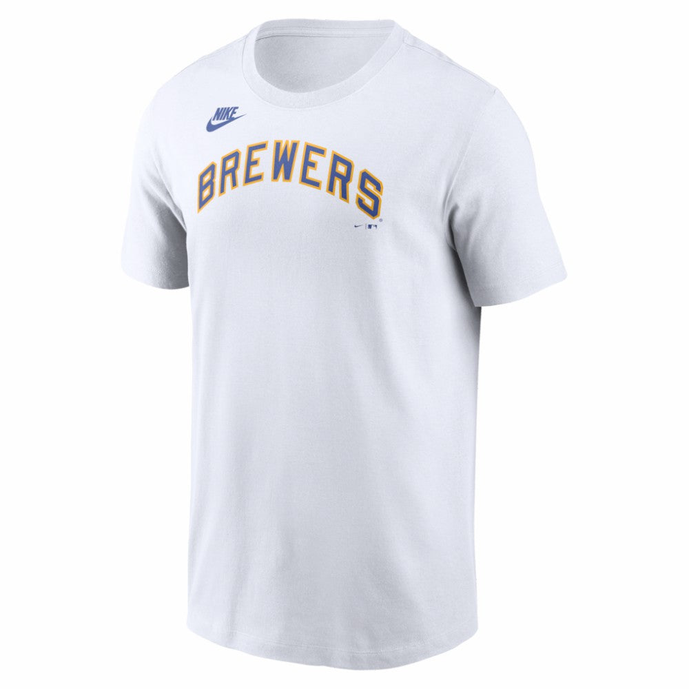 Milwaukee Brewers Cooperstown Collection Wordmark T-Shirt White | Nike