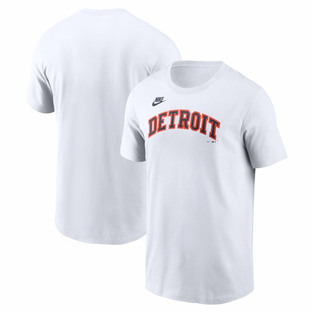 Detroit Tigers Cooperstown Collection Wordmark T-Shirt White | Nike