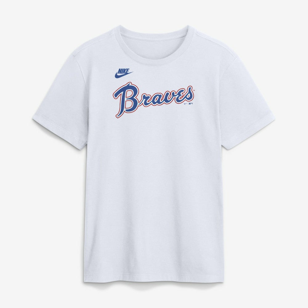 Atlanta Braves Cooperstown Collection Wordmark T-Shirt White | Nike