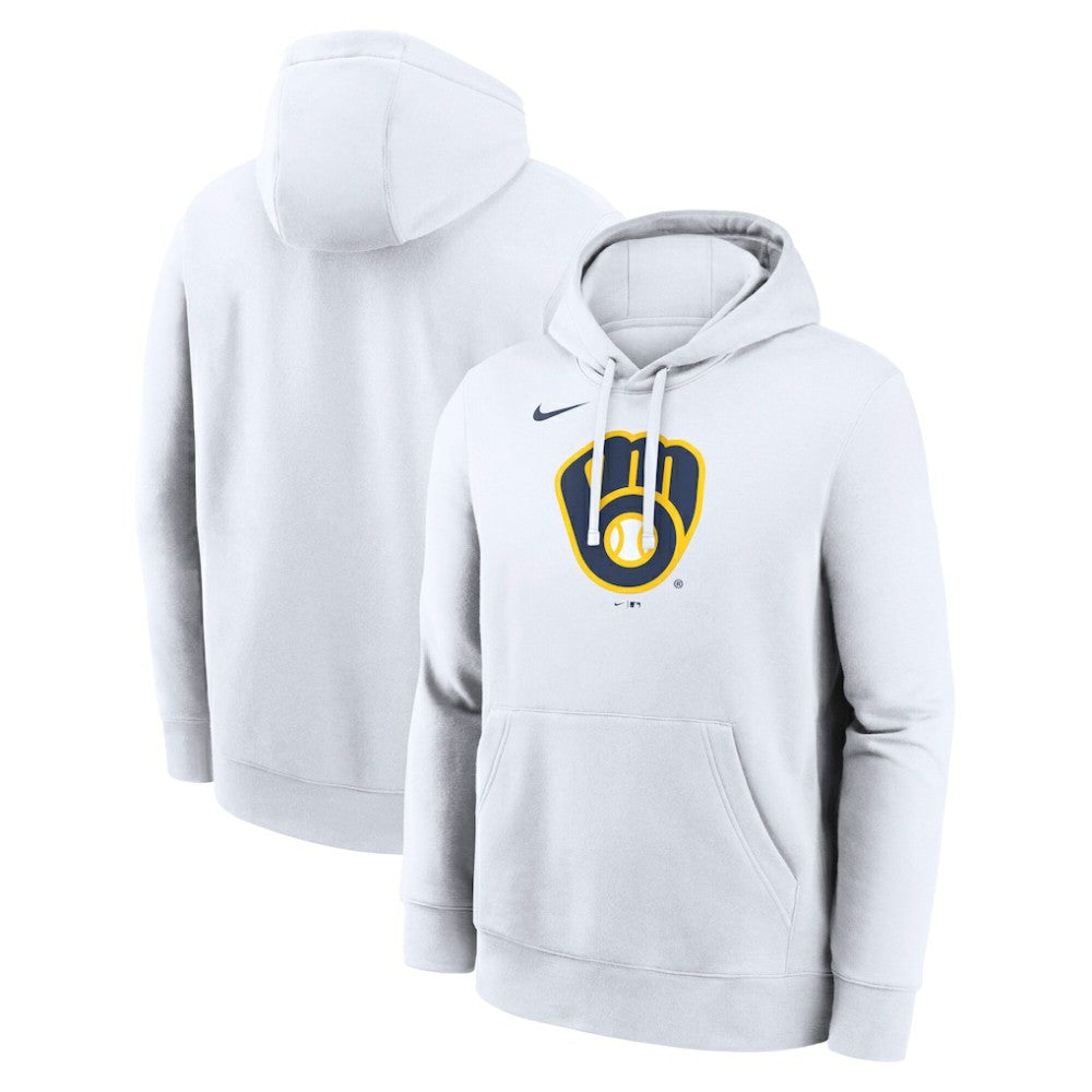 Milwaukee Brewers Logo Club Hoodie White | Nike