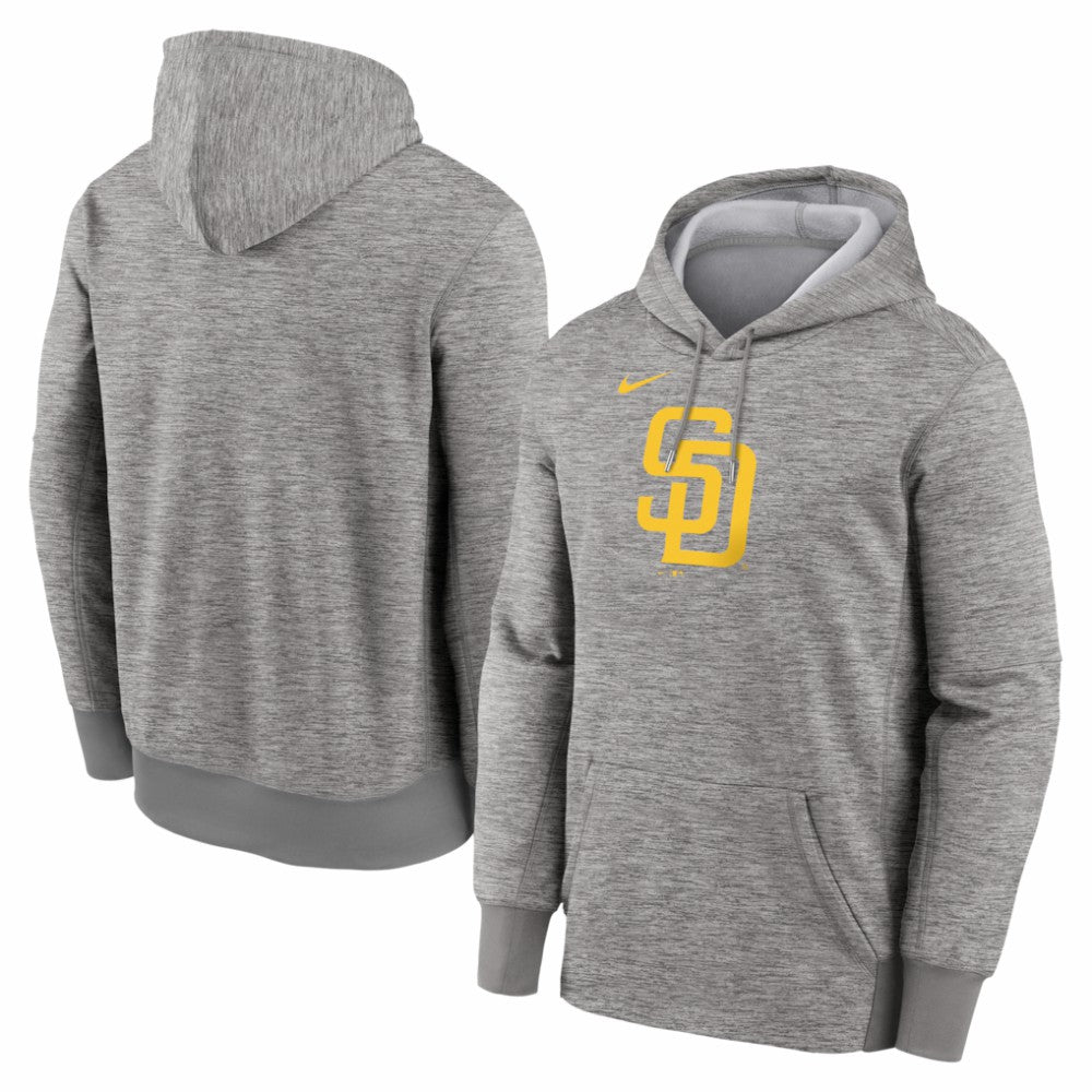 San Diego Padres Primary Logo Therma Hoodie Heather Gray | Nike