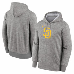 San Diego Padres Primary Logo Therma Hoodie Heather Gray | Nike