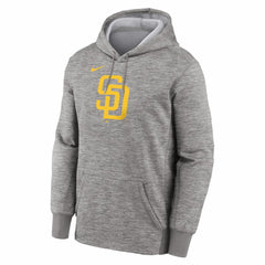 San Diego Padres Primary Logo Therma Hoodie Heather Gray | Nike