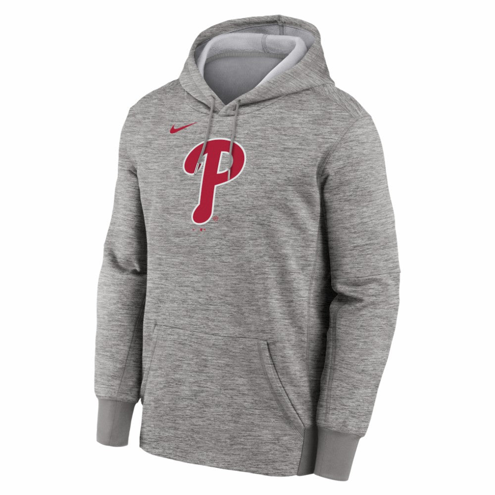 Philadelphia Phillies Primary Logo Therma Hoodie Heather Gray | Nike