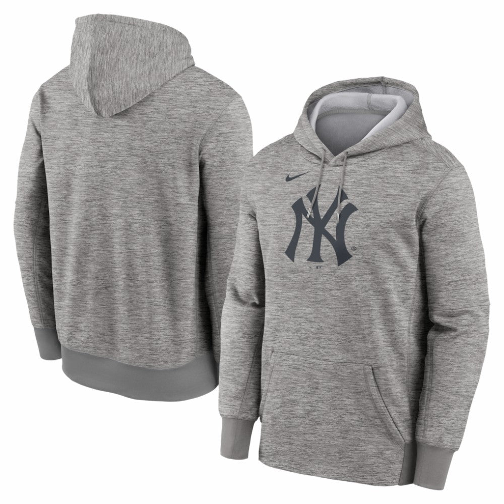 New York Yankees Primary Logo Therma Hoodie Heather Gray | Nike