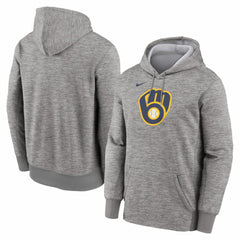 Milwaukee Brewers Primary Logo Therma Hoodie Heather Gray | Nike