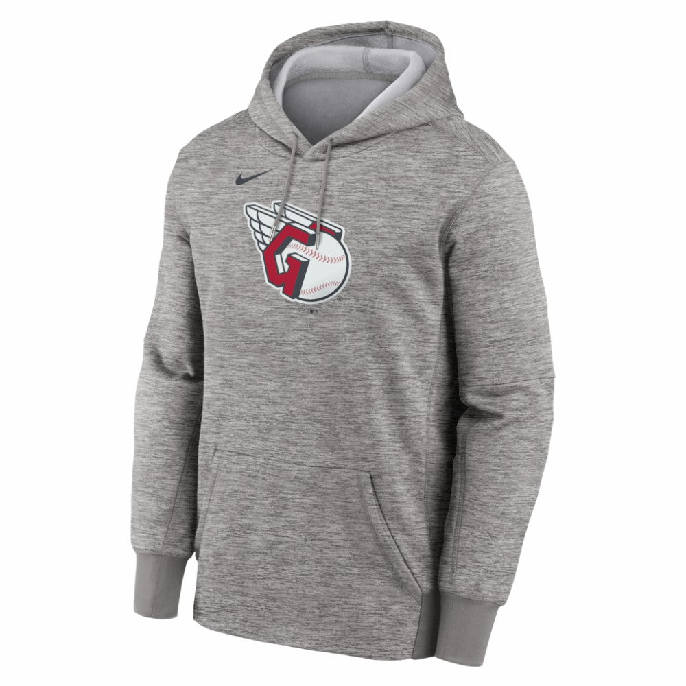 Cleveland Guardians Primary Logo Therma Hoodie Heather Gray | Nike