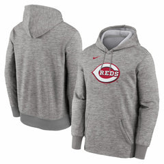 Cincinnati Reds Primary Logo Therma Hoodie Heather Gray | Nike
