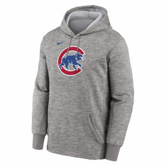 Chicago Cubs Primary Logo Therma Hoodie Heather Gray | Nike