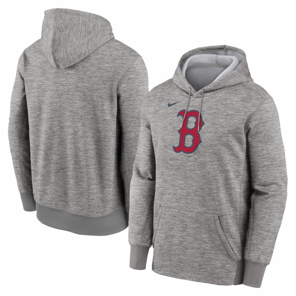 Boston Red Sox Primary Logo Therma Hoodie Heather Gray | Nike
