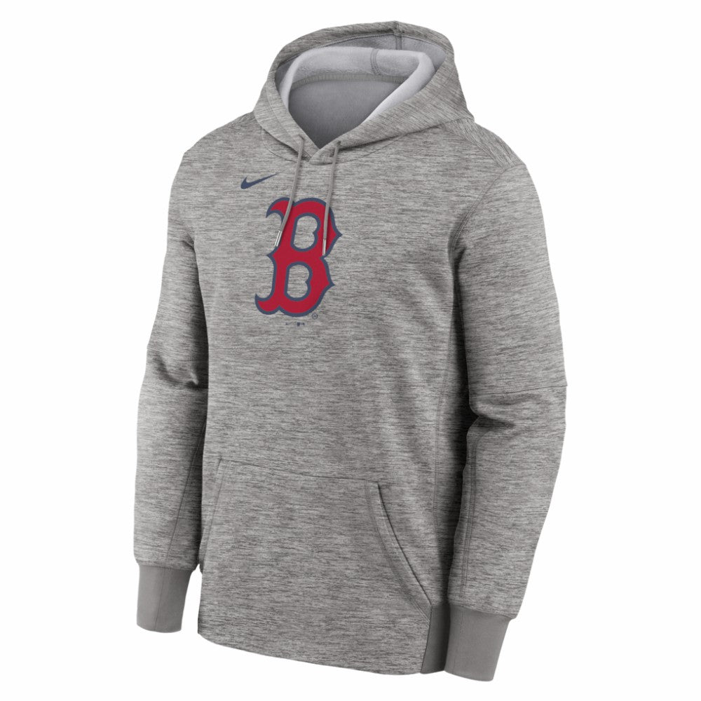 Boston Red Sox Primary Logo Therma Hoodie Heather Gray | Nike