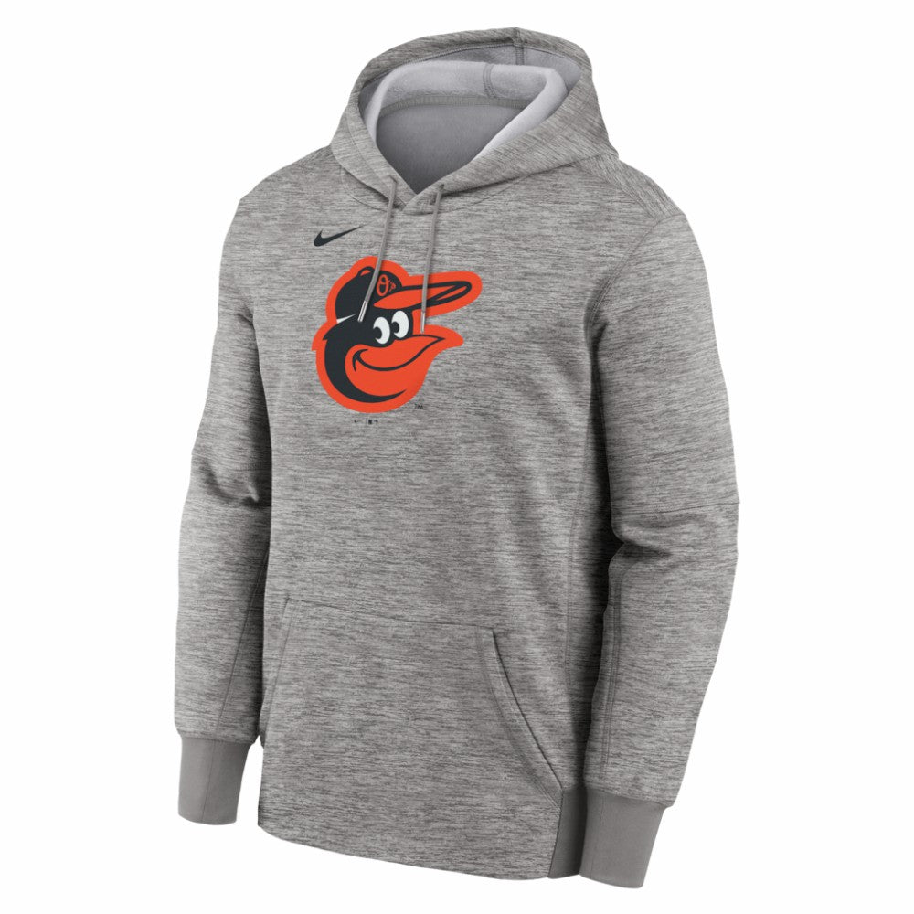 Baltimore Orioles Primary Logo Therma Hoodie Heather Gray | Nike
