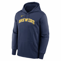Milwaukee Brewers Primary Wordmark Therma Hoodie Navy | Nike
