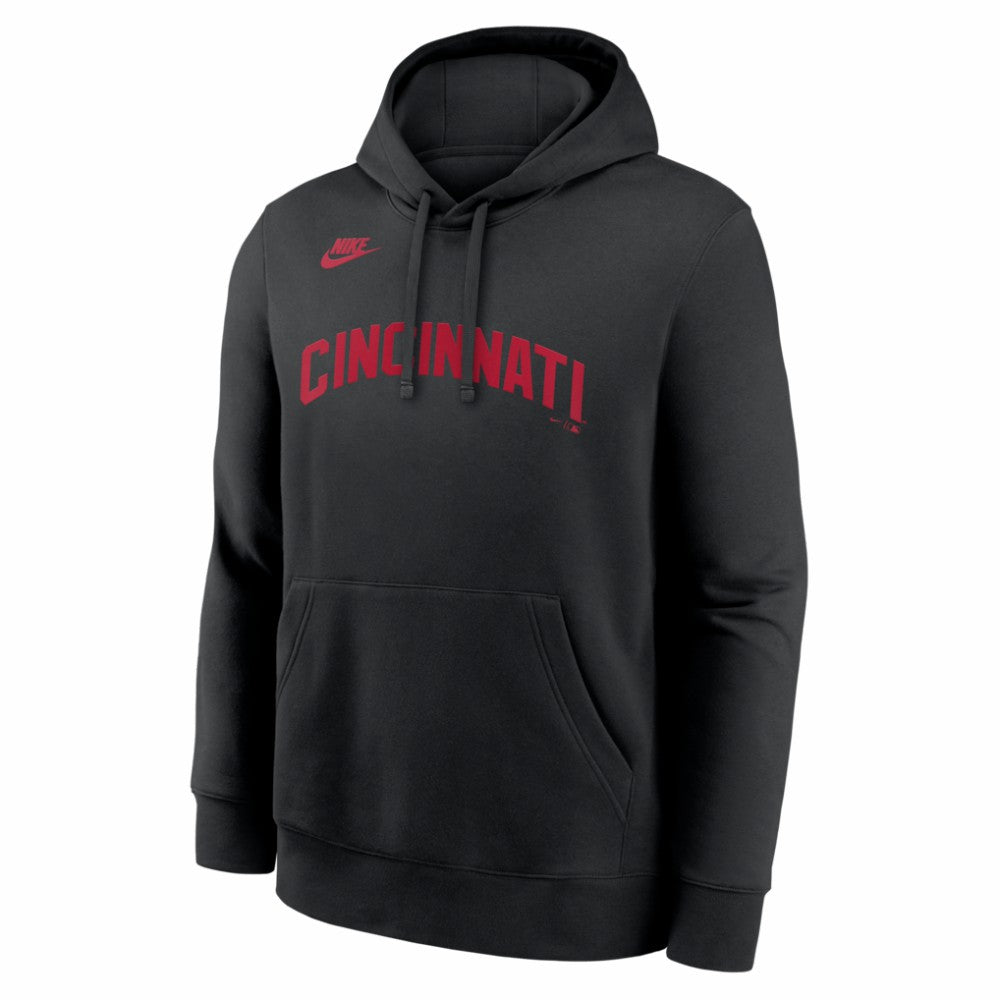 Cincinnati Reds Cooperstown Collection Wordmark Club Hoodie Black | Nike