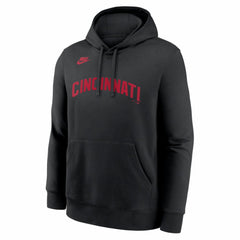 Cincinnati Reds Cooperstown Collection Wordmark Club Hoodie Black | Nike