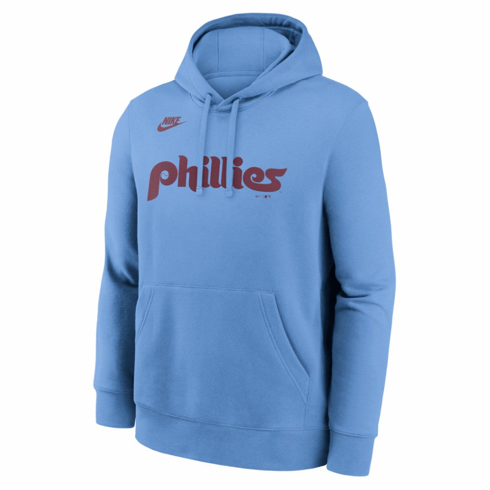 Philadelphia Phillies Cooperstown Collection Wordmark Club Hoodie Light Blue | Nike