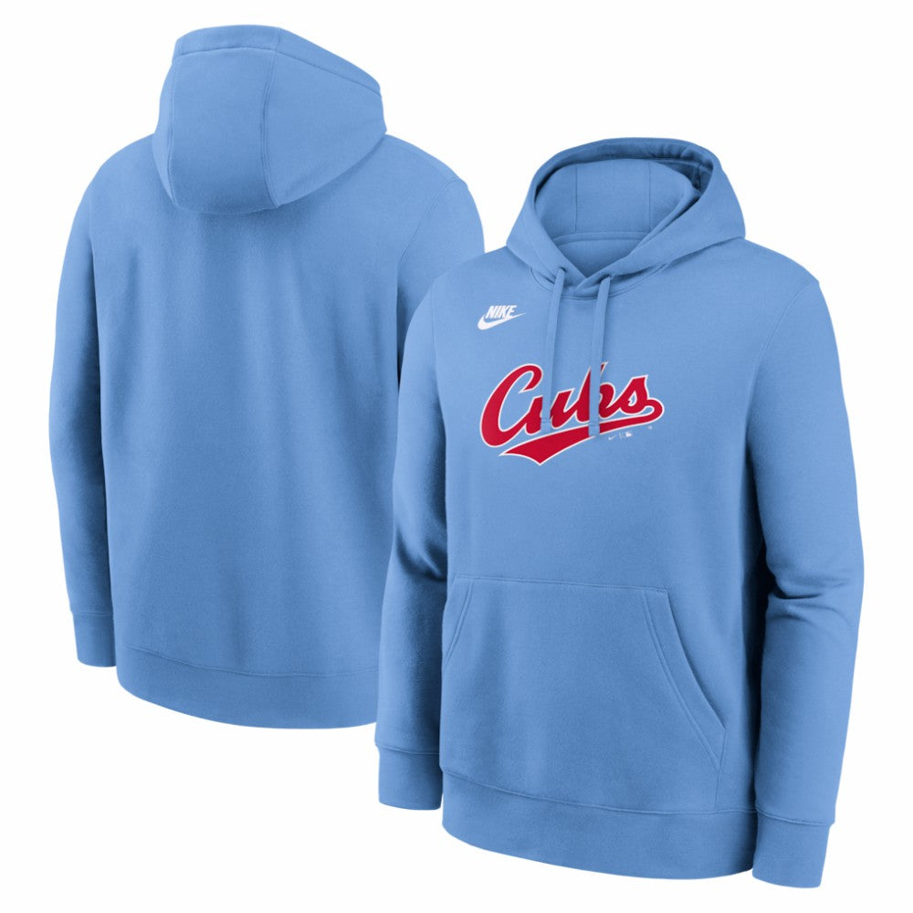Chicago Cubs Cooperstown Collection Wordmark Club Hoodie Light Blue | Nike