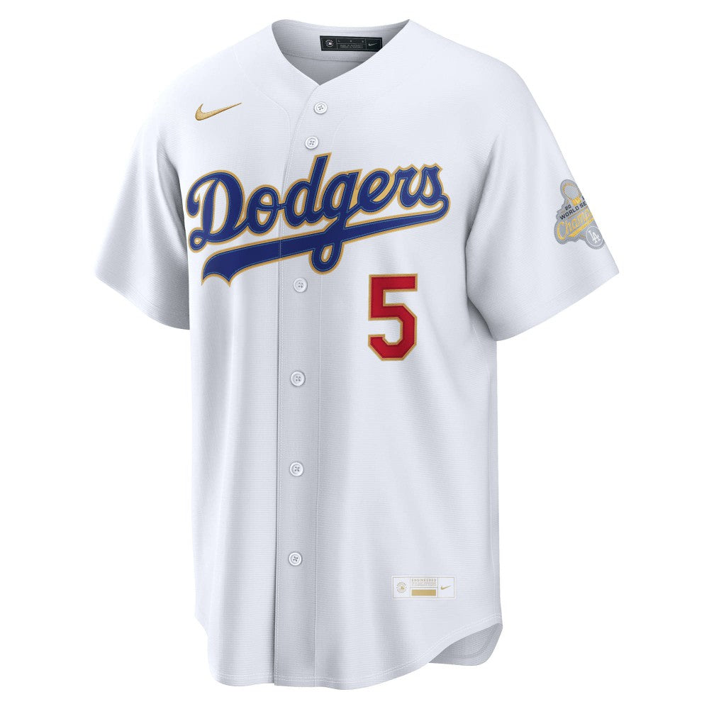 Freddie Freeman Los Angeles Dodgers 2026 Gold Collection Stadium Jersey White | Nike