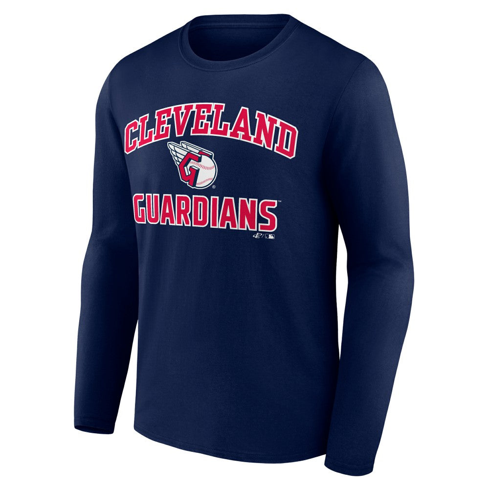 Cleveland Guardians Logo Athletic Heart & Soul Long Sleeve T-Shirt Navy