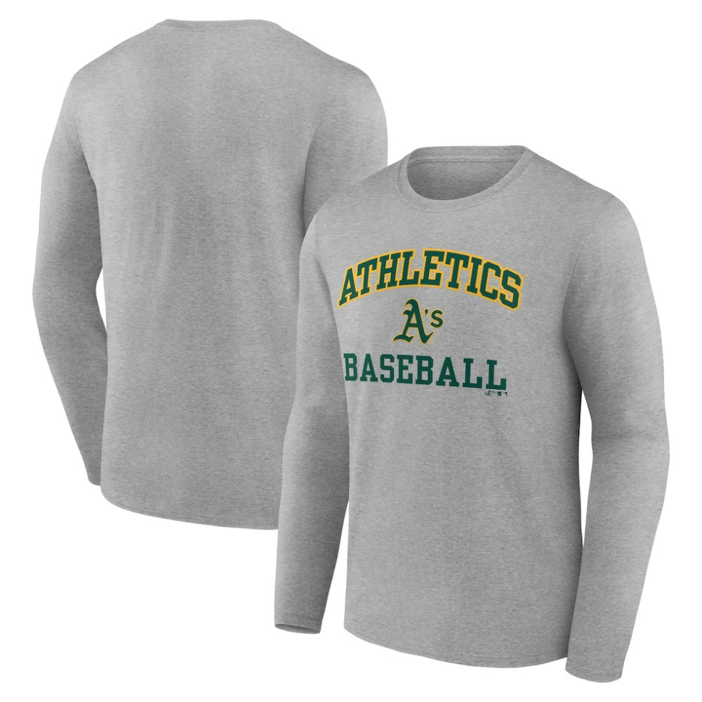 Athletics Logo Athletic Heart & Soul Long Sleeve T-Shirt Heather Gray
