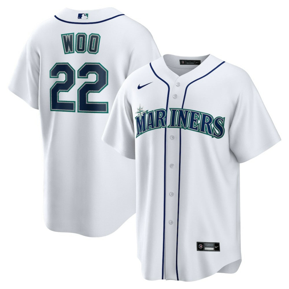 Bryan Woo Seattle Mariners Home Replica Jersey White | Nike