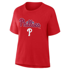 Philadelphia Phillies Women's Lockup Legacy T-Shirt Red