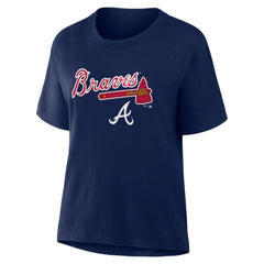 Atlanta Braves Women's Lockup Legacy T-Shirt Navy