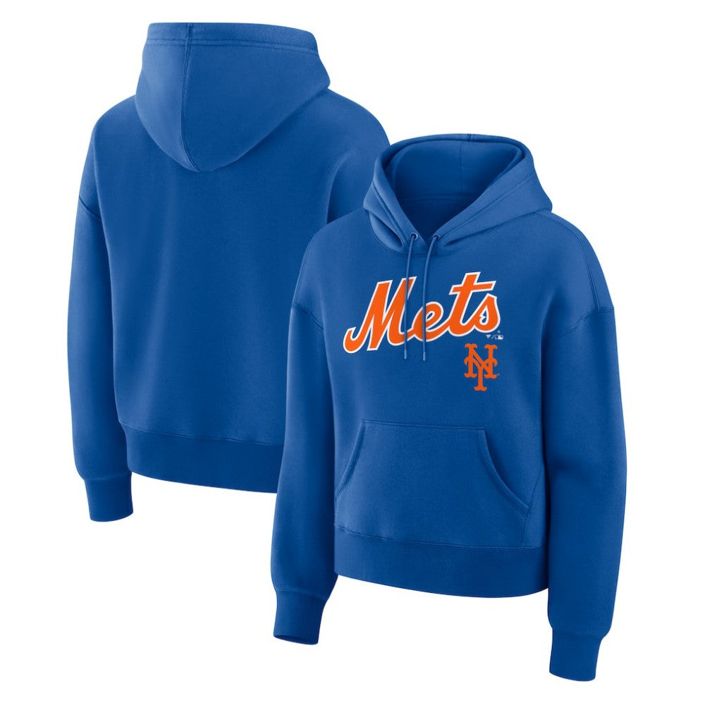 New York Mets Women's Lockup Legacy Fleece Hoodie Royal