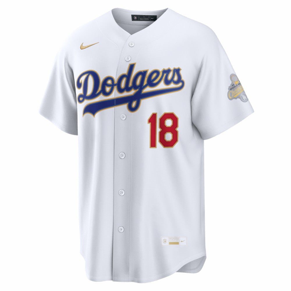 Yoshinobu Yamamoto Los Angeles Dodgers 2026 Gold Collection Stadium Jersey White | Nike