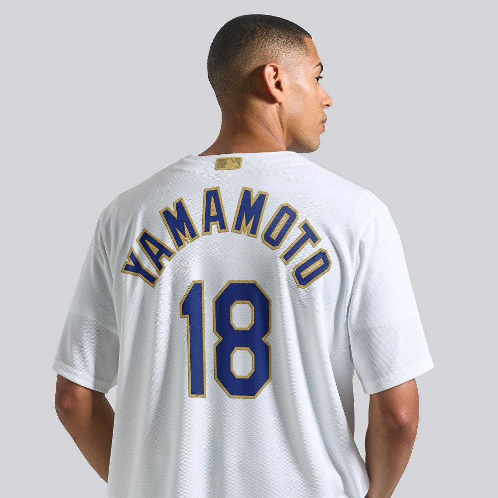 Yoshinobu Yamamoto Los Angeles Dodgers 2026 Gold Collection Stadium Jersey White | Nike