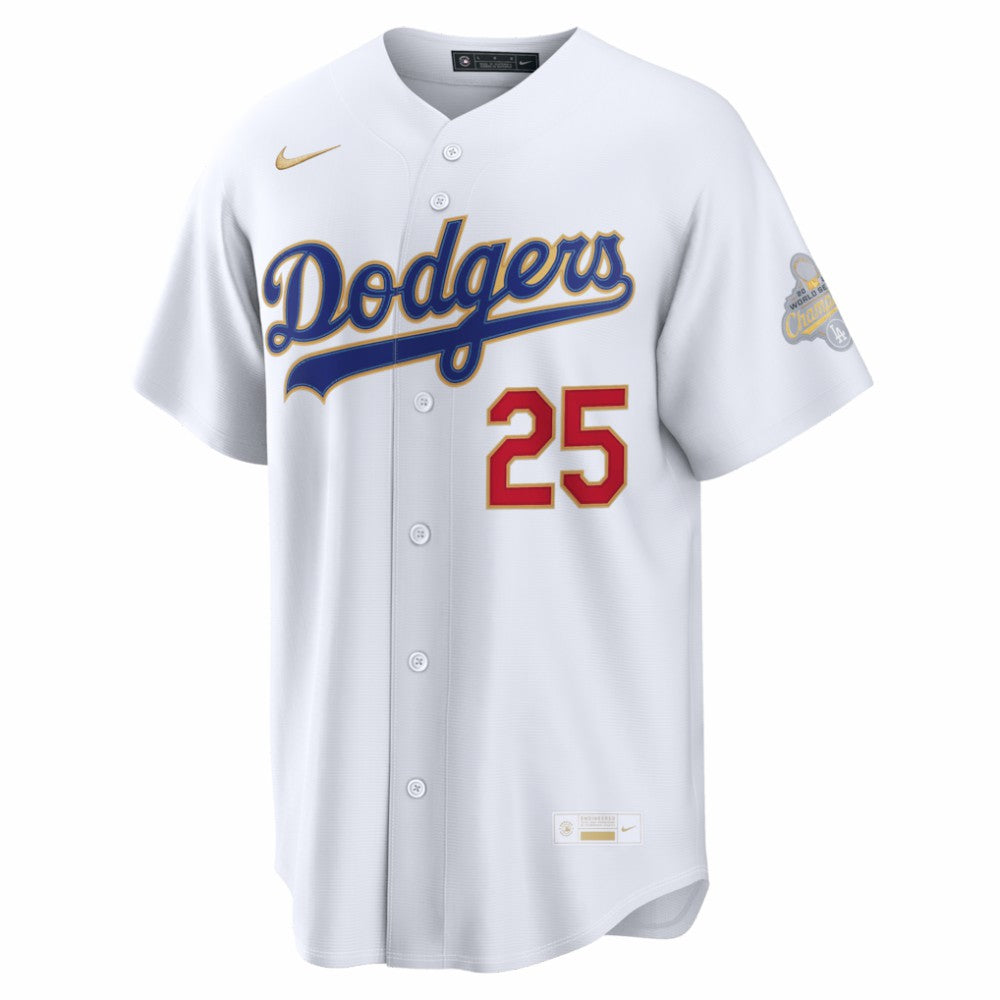 Tommy Edman Los Angeles Dodgers 2026 Gold Collection Stadium Jersey White | Nike