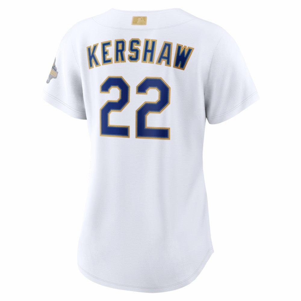 Clayton Kershaw Los Angeles Dodgers Women's 2026 Gold Collection Stadium Jersey White | Nike