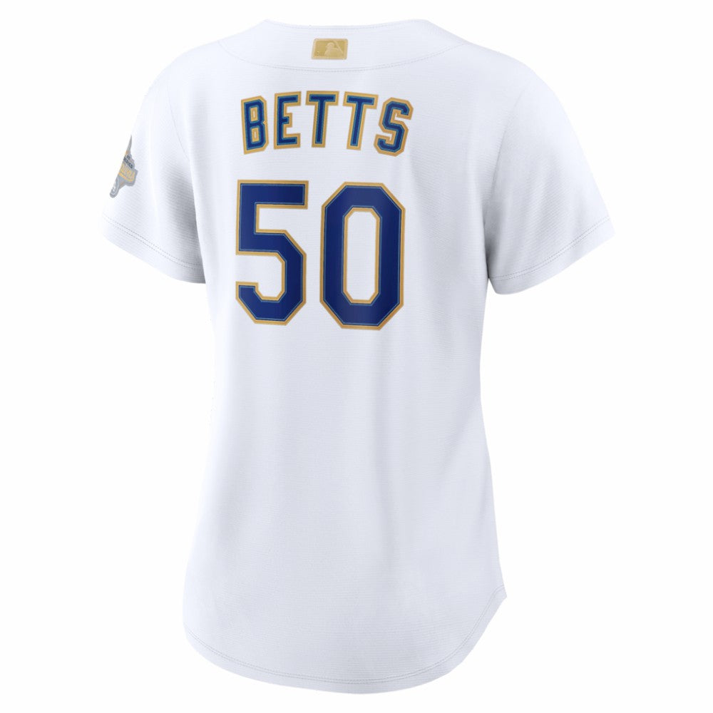 Mookie Betts Los Angeles Dodgers Women's 2026 Gold Collection Stadium Jersey White | Nike