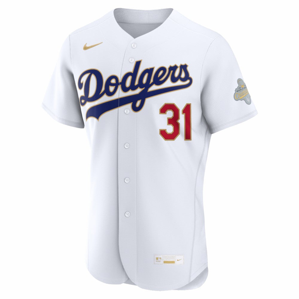 Tyler Glasnow Los Angeles Dodgers 2026 Gold Collection Authentic Jersey White | Nike