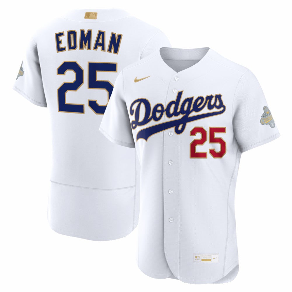 Tommy Edman Los Angeles Dodgers 2026 Gold Collection Authentic Jersey White | Nike