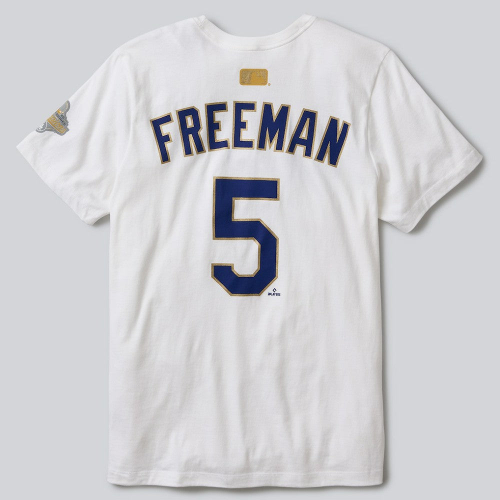 Freddie Freeman Los Angeles Dodgers 2026 Gold Collection Name & Number T-Shirt White | Nike